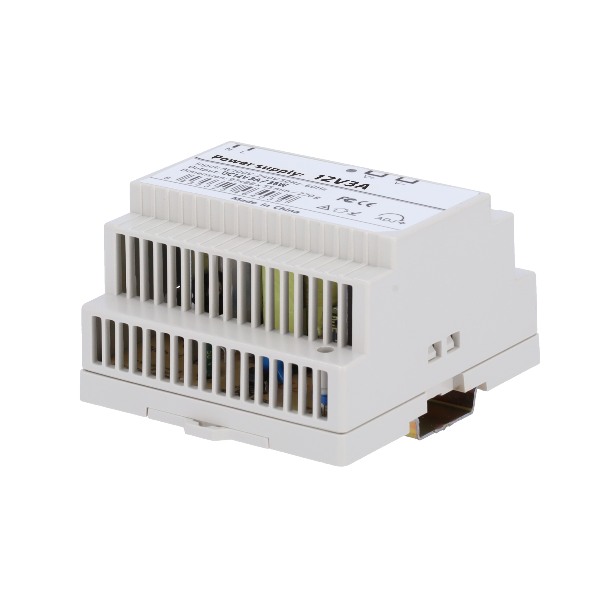 CCTV & Alarmas Fuente de alimentación Salida DC 12 V 3 A / 36 W DC12V3A-DIN-P
