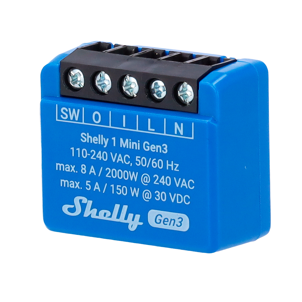 Shelly 1 Mini Gen3 WiFi 2.4 GHz IEEE802.11 b/g/n / Bluetooth SH-1-MINI-GEN3