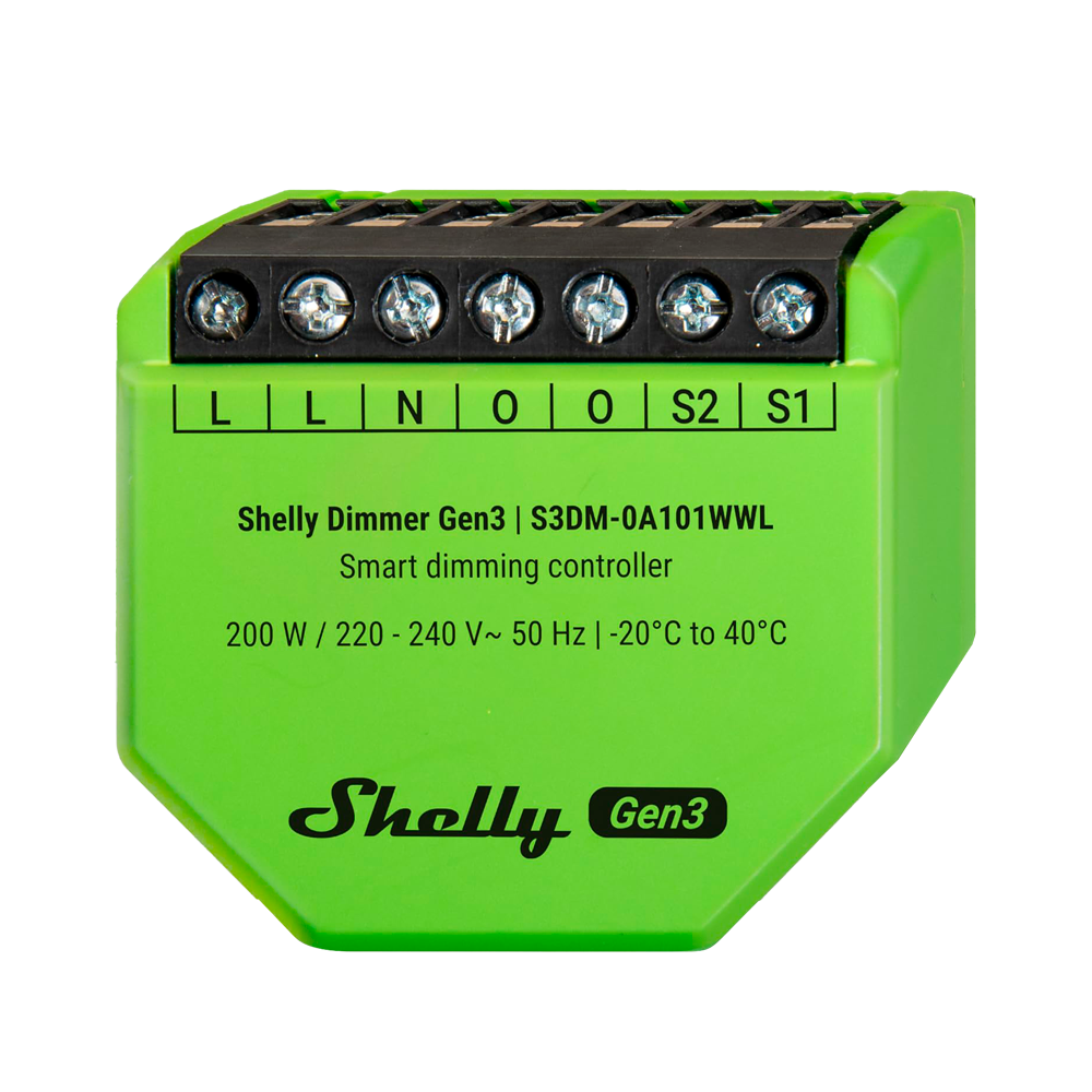 Shelly Dimmer Gen 3 WiFi 2.4 GHz IEEE802.11 b/g/n / Bluetooth SH-DIMMER-GEN3