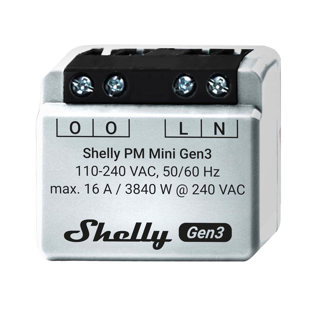 Shelly PM Mini Gen3 WiFi 2.4 GHz IEEE802.11 b/g/n / Bluetooth SH-PM-MINI-GEN3
